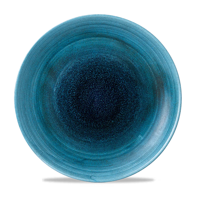 Churchill Aqueous Lagoon evolve coupebord Ø 28,8 cm – turquoise porseleinen bord voor fine dining