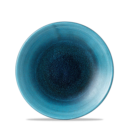 Churchill Aqueous Lagoon diep coupebord Ø 22 cm – turquoise gemarmerd porseleinen bord voor restaurants