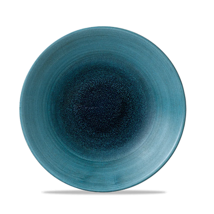 Churchill Aqueous Lagoon diep coupebord Ø 25,5 cm – turquoise gemarmerd porseleinen bord voor fine dining