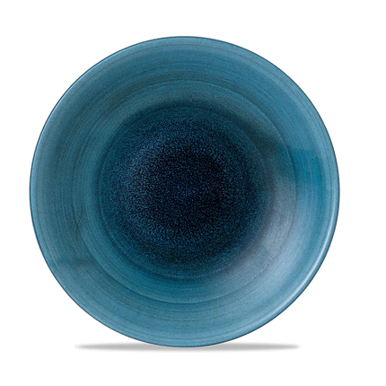Churchill Aqueous Lagoon diep coupebord Ø 28 cm – turquoise gemarmerd porseleinen bord voor horeca