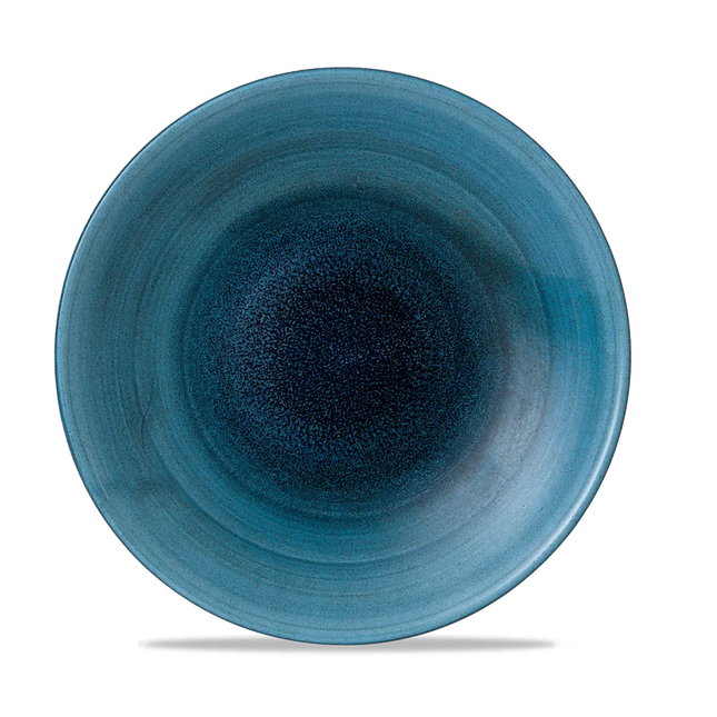 Churchill Aqueous Lagoon diep coupebord Ø 28 cm – turquoise gemarmerd porseleinen bord voor horeca