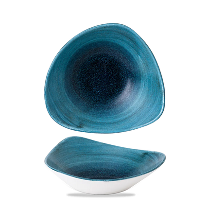Churchill Aqueous Lagoon Lotus kom Ø 23,5 cm – turquoise gemarmerd porseleinen kom voor horeca
