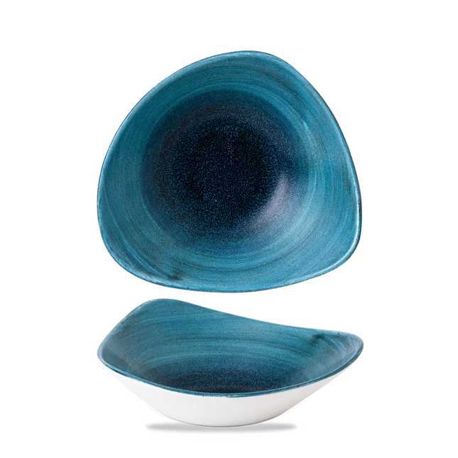 Churchill Aqueous Lagoon Lotus kom Ø 23,5 cm – turquoise gemarmerd porseleinen kom voor horeca