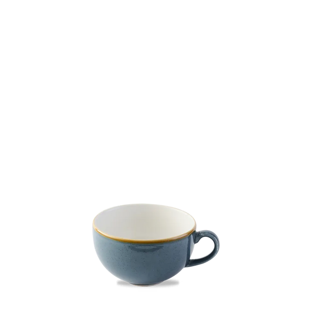 Churchill Stonecast Blueberry cappuccinokopje 227 ml – gespikkeld porseleinen kopje voor cafés