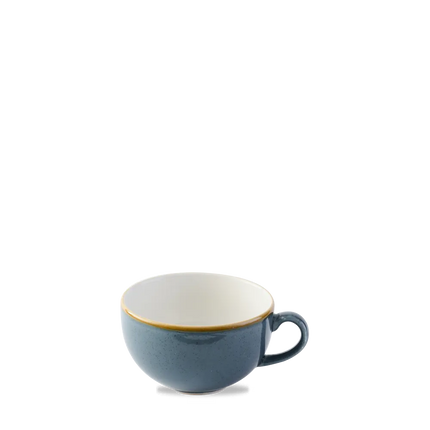 Churchill Stonecast Blueberry cappuccinokopje 340 ml – gespikkeld porseleinen kopje voor cafés