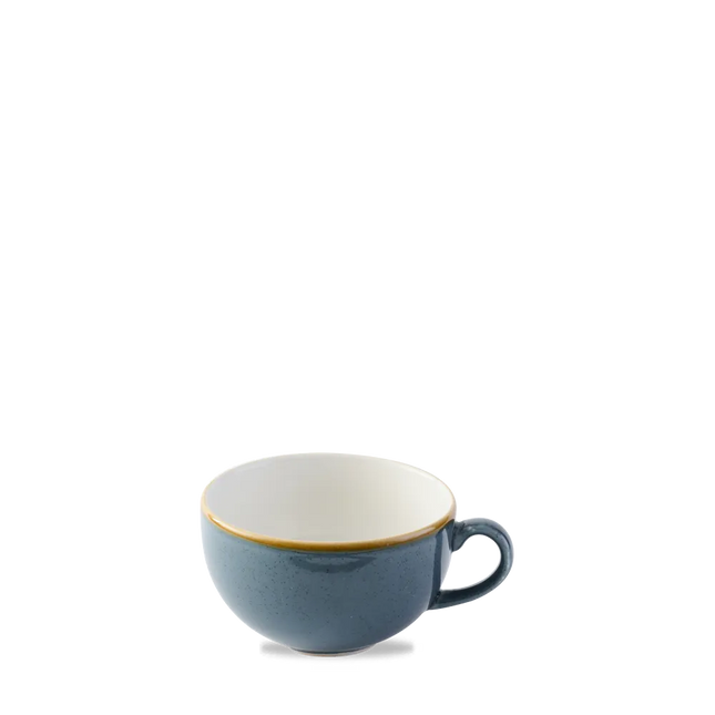 Churchill Stonecast Blueberry cappuccinokopje 340 ml – gespikkeld porseleinen kopje voor cafés