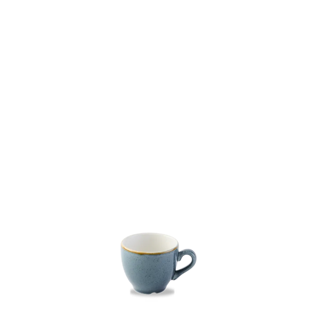 Churchill Stonecast Blueberry espressokopje 100 ml – gespikkeld porseleinen kopje voor cafés