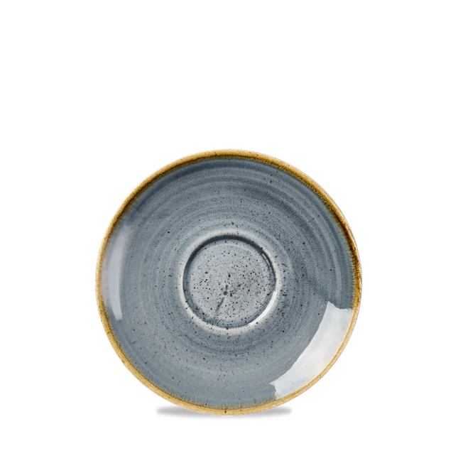 Churchill Stonecast Blueberry cappuccinoschotel Ø 15,6 cm – gespikkelde schotel voor koffie