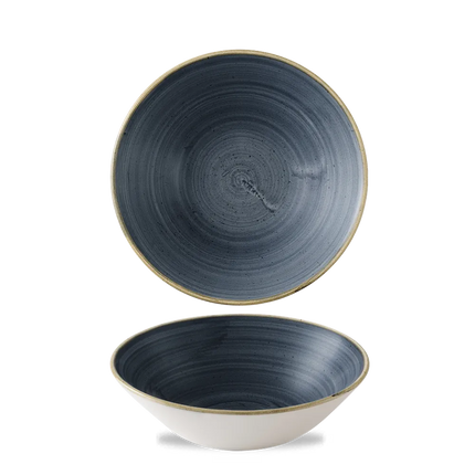 Churchill Stonecast Blueberry diepe coupekom Ø 19 cm – gespikkelde porseleinen kom voor horeca