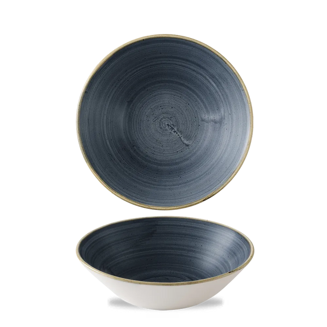 Churchill Stonecast Blueberry diepe coupekom Ø 19 cm – gespikkelde porseleinen kom voor horeca