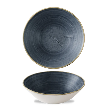 Churchill Stonecast Blueberry diepe coupekom Ø 21,7 cm – gespikkelde porseleinen kom voor restaurants
