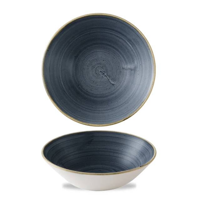 Churchill Stonecast Blueberry diepe coupekom Ø 21,7 cm – gespikkelde porseleinen kom voor restaurants