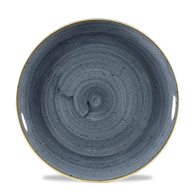 Churchill Stonecast Blueberry coupebord Ø 27 cm – gespikkeld porseleinen bord voor restaurants