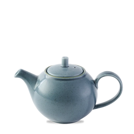 Churchill Stonecast Blueberry theepot 426 ml – gespikkelde porseleinen theepot voor horeca