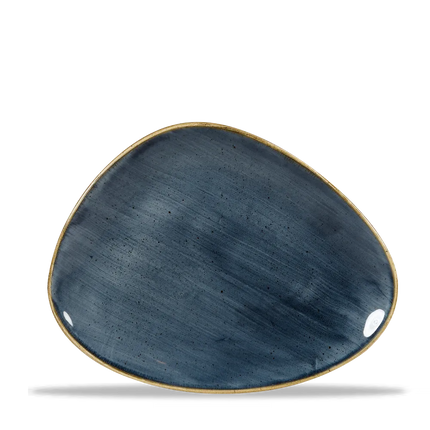 Churchill Stonecast Blueberry driehoekig chefsbord 26,5x20,5 cm – paarsblauw porseleinen bord voor horeca