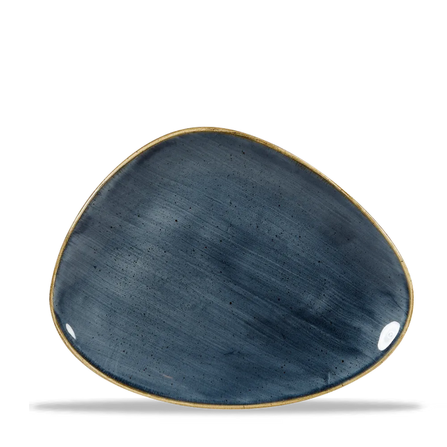 Churchill Stonecast Blueberry driehoekig chefsbord 26,5x20,5 cm – paarsblauw porseleinen bord voor horeca