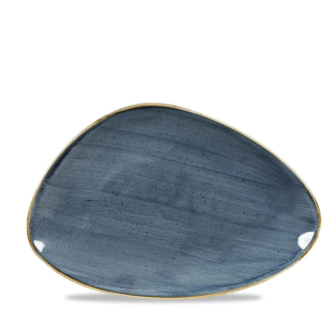 Churchill Stonecast Blueberry driehoekig chefsbord 30,4 x 20,5 cm – groot paarsblauw bord voor restaurants