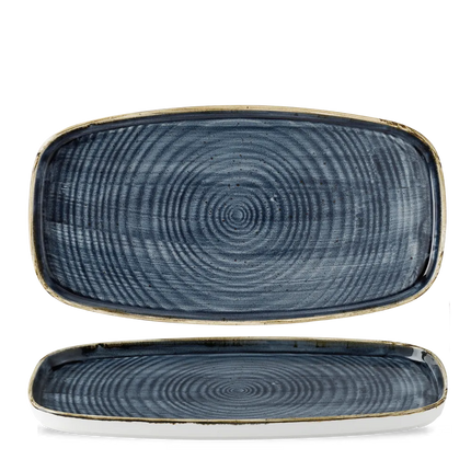 Churchill Stonecast Blueberry chef's bord langwerpig 30 x 15,4 cm – gespikkeld bord voor fine dining