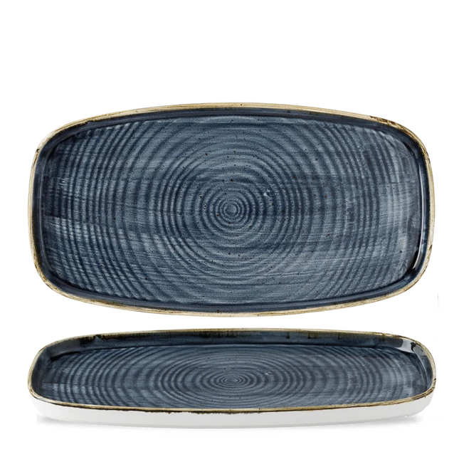 Churchill Stonecast Blueberry chef's bord langwerpig 30 x 15,4 cm – gespikkeld bord voor fine dining