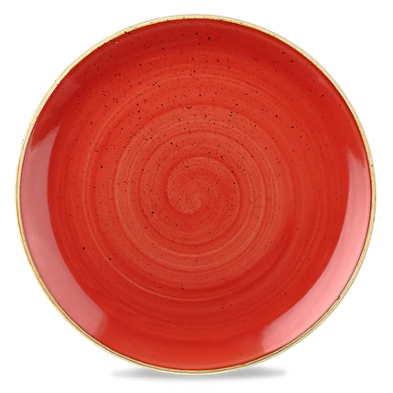 Churchill Stonecast Berry Red evolve coupebord Ø 32,4 cm – groot rood porseleinen bord voor restaurants