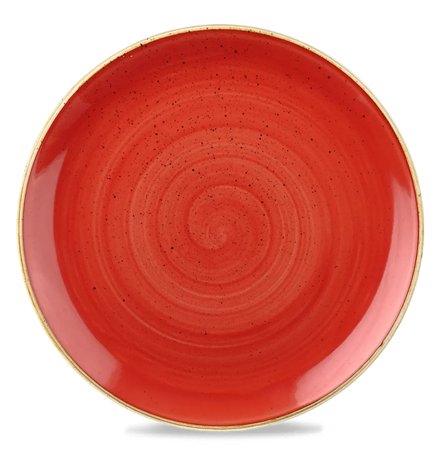 Churchill Stonecast Berry Red evolve coupebord Ø 32,4 cm – groot rood porseleinen bord voor restaurants