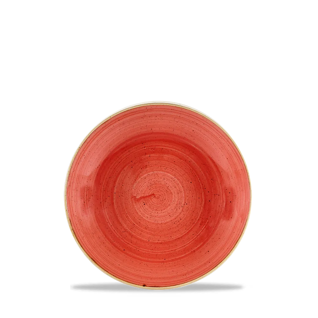 Churchill Stonecast Berry Red evolve coupekom Ø 18 cm – rood gemarmerd porseleinen kom voor fine dining