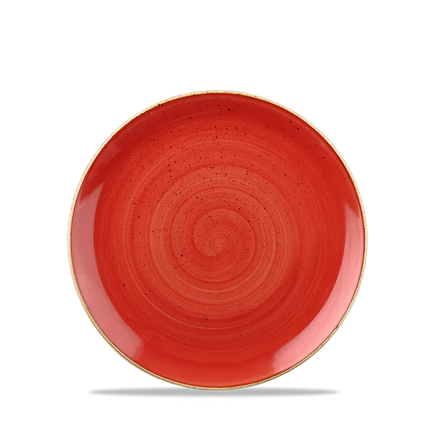 Churchill Stonecast Berry Red evolve coupebord Ø 17 cm – klein rood porseleinen bordje voor restaurants