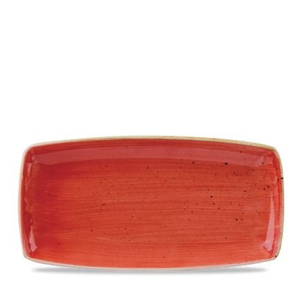 Churchill Stonecast Berry Red ovaal bord 34,5 x 18,5 cm – groot rood porseleinen bord voor horeca