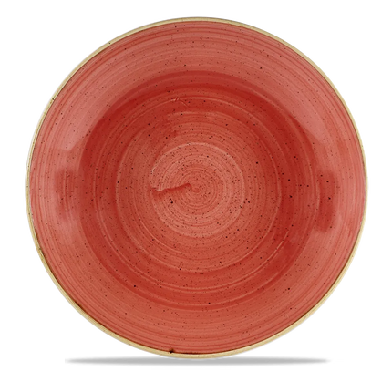 Churchill Stonecast Berry Red grote coupekom Ø 30 cm – rood gemarmerd porseleinen kom voor fine dining