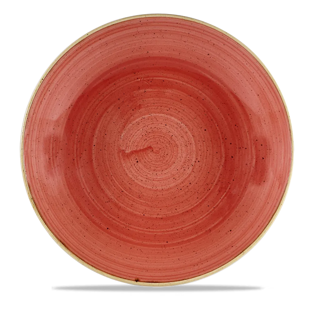 Churchill Stonecast Berry Red grote coupekom Ø 30 cm – rood gemarmerd porseleinen kom voor fine dining
