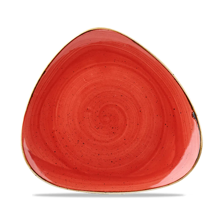 Churchill Stonecast Berry Red Lotus bord Ø 23 cm – rood gemarmerd porseleinen bord voor horeca