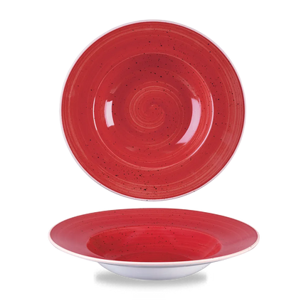 Churchill Stonecast Berry Red Profile brede kom medium Ø 24 cm – rood porseleinen kom met rand voor horeca