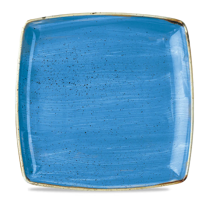 Churchill Stonecast Cornflower Blue diep vierkant bord 27 cm – kobaltblauw porseleinen bord voor restaurants