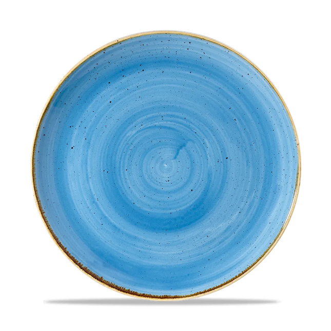 Churchill Stonecast Cornflower Blue coupebord Ø 26 cm – kobaltblauw reactief glazuur bord voor fine dining