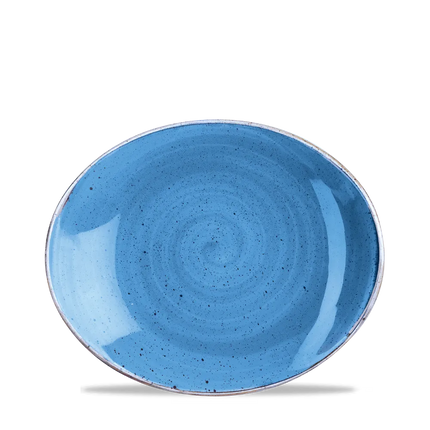 Churchill Stonecast Cornflower Blue ovaal bord Ø 20 cm – kobaltblauw porseleinen bord voor restaurants