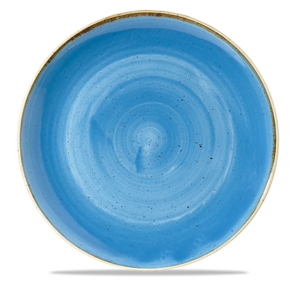 Churchill Stonecast Cornflower Blue grote coupekom Ø 30 cm – kobaltblauw gemarmerd porseleinen kom voor horeca