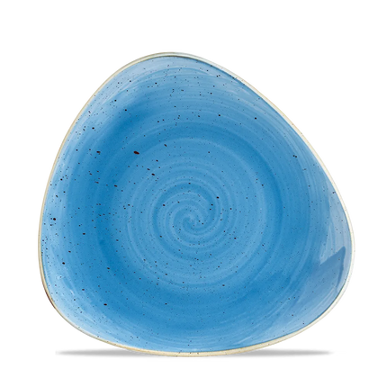 Churchill Stonecast Cornflower Blue driehoekig bord 20 cm – klein kobaltblauw bordje voor restaurants