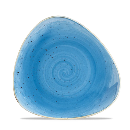 Churchill Stonecast Cornflower Blue driehoekig bord 23 cm – kobaltblauw porseleinen bord voor fine dining