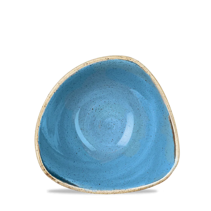 Churchill Stonecast Cornflower Blue driehoekige kom Ø 15 cm – klein kobaltblauw kommetje voor horeca
