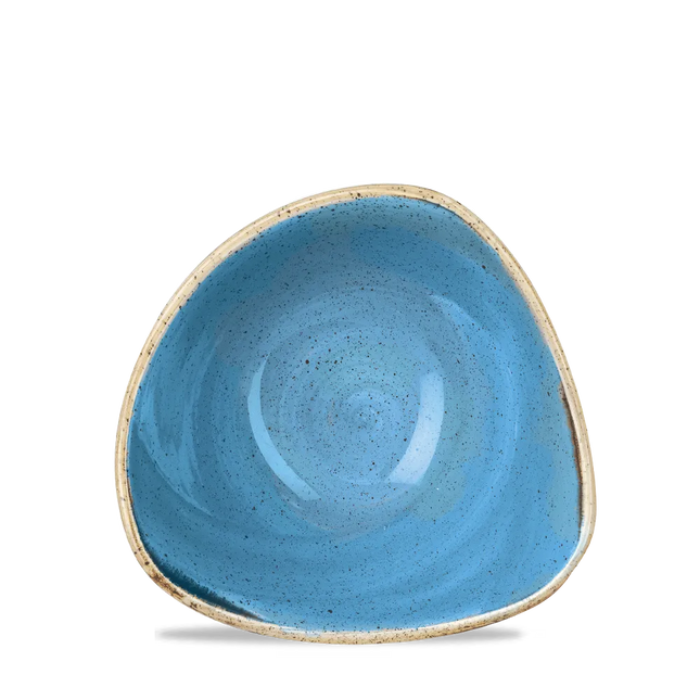 Churchill Stonecast Cornflower Blue driehoekige kom Ø 15 cm – klein kobaltblauw kommetje voor horeca