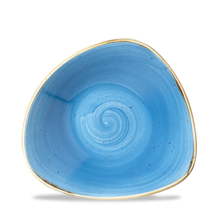 Churchill Stonecast Cornflower Blue driehoekige kom Ø 18 cm – kobaltblauw gemarmerd kom voor restaurants