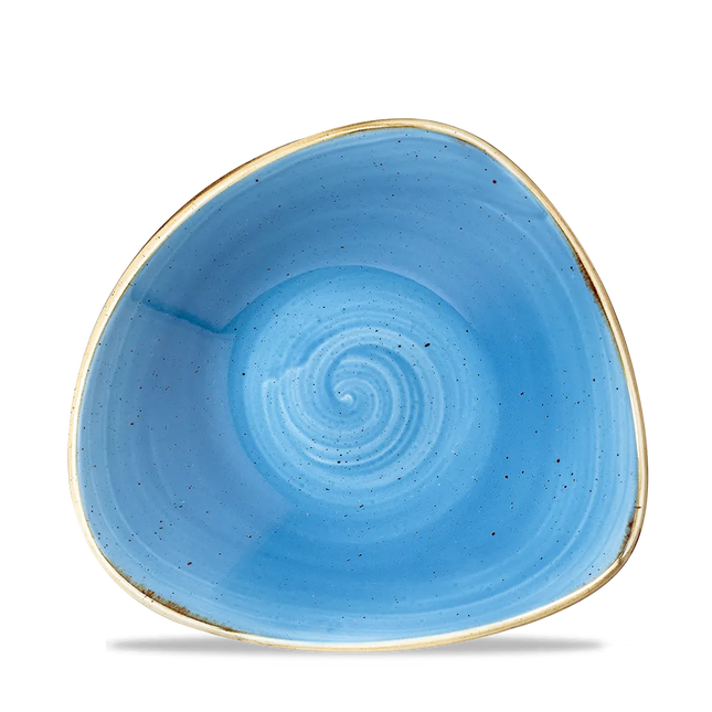 Churchill Stonecast Cornflower Blue driehoekige kom Ø 24 cm – kobaltblauw porseleinen kom voor fine dining