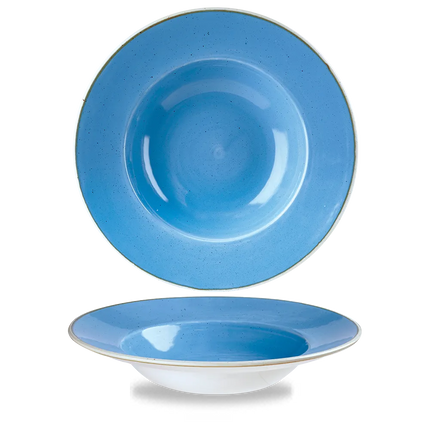 Churchill Stonecast Cornflower Blue Profile brede kom groot Ø 28 cm – kobaltblauw kom met rand voor restaurants