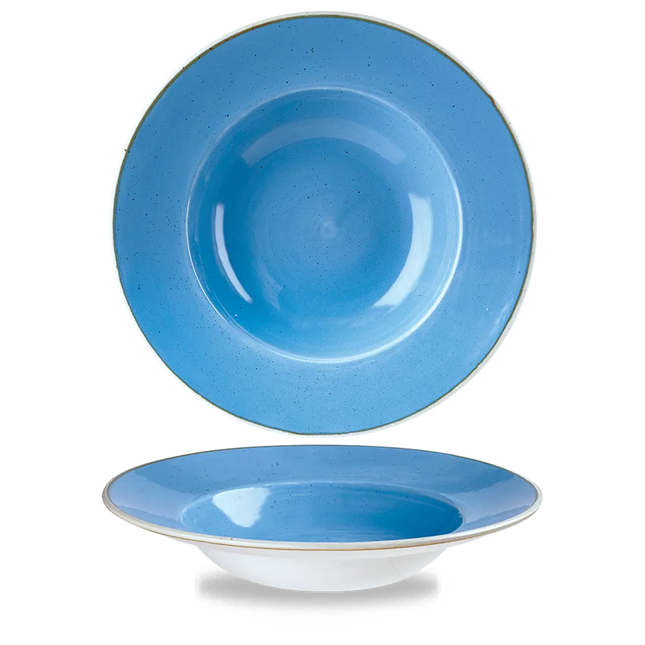 Churchill Stonecast Cornflower Blue Profile brede kom groot Ø 28 cm – kobaltblauw kom met rand voor restaurants