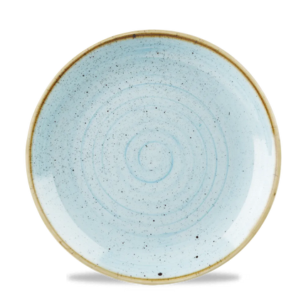 Churchill Stonecast Duck Egg coupebord Ø 22,9 cm – gespikkeld porseleinen bord voor horeca