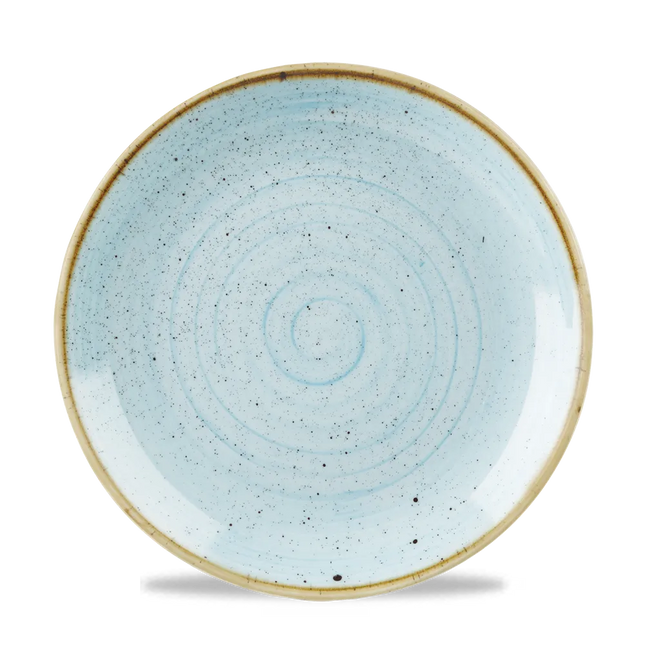 Churchill Stonecast Duck Egg coupebord Ø 22,9 cm – gespikkeld porseleinen bord voor horeca