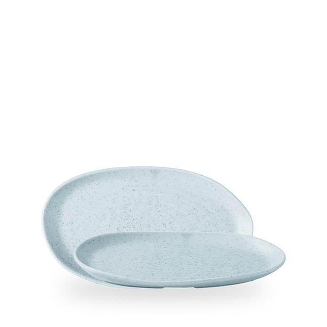 Churchill Stonecast Duck Egg Natural Organic Platter 26 x 15 cm – porseleinen serveerschaal – set van 6 – APS Glass & Bar Supply