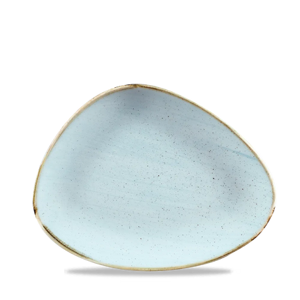 Churchill Stonecast Duck Egg driehoekig chefsbord 26,5x20,5 cm – zachtblauw porseleinen bord voor restaurants