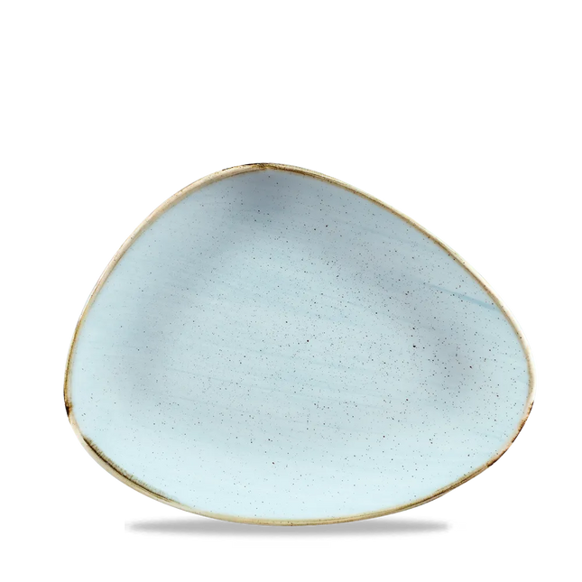 Churchill Stonecast Duck Egg driehoekig chefsbord 26,5x20,5 cm – zachtblauw porseleinen bord voor restaurants