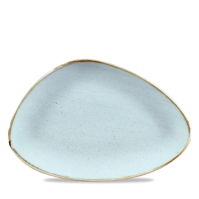 Churchill Stonecast Duck Egg driehoekig chefsbord 30,5x20,5 cm – groot zachtblauw bord voor fine dining